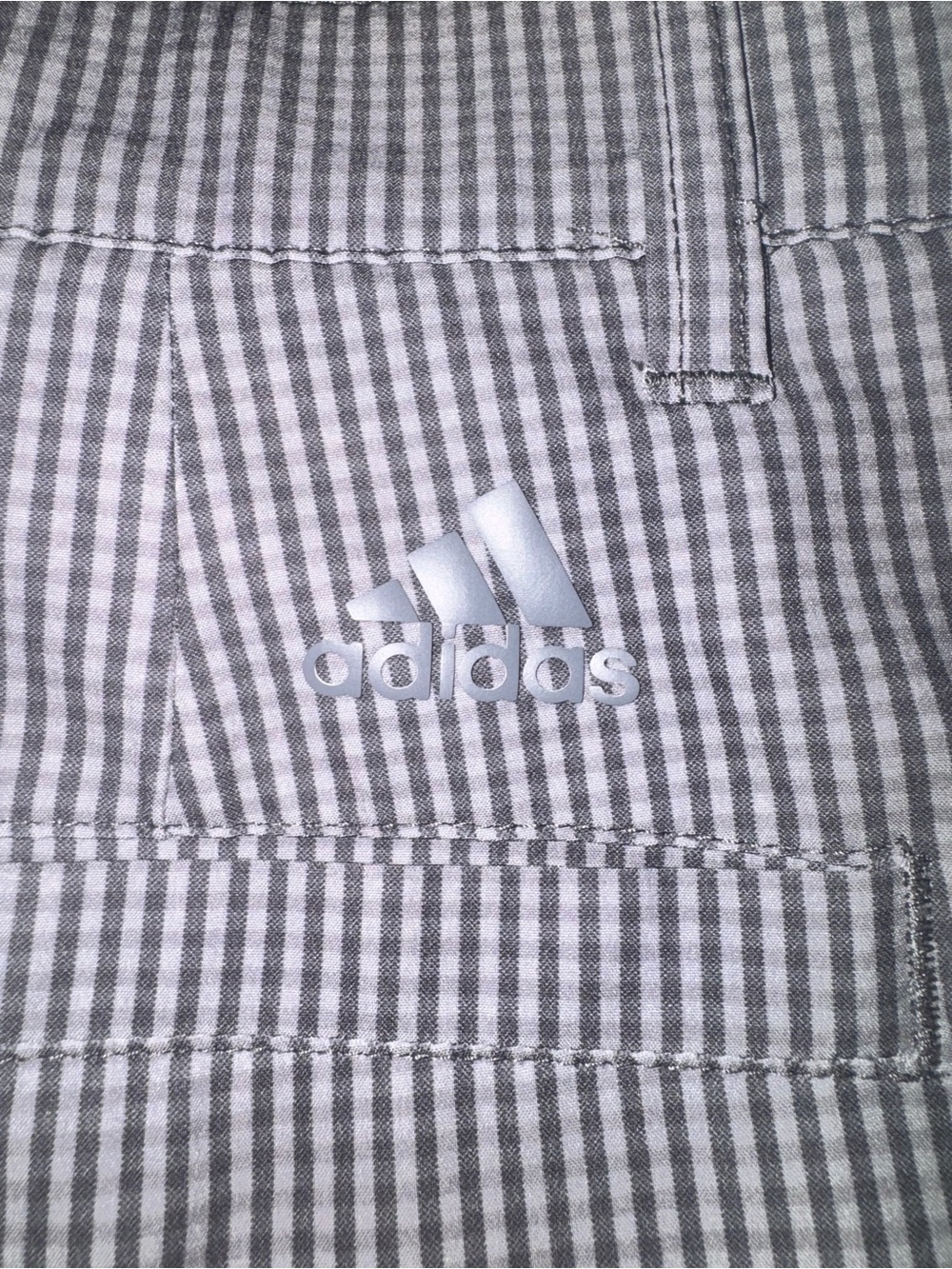 adidas Men’s Gray Pinstripe Athletic Shorts